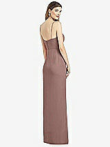 Rear View Thumbnail - Sienna Spaghetti Strap Draped Skirt Gown with Front Slit