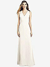 Front View Thumbnail - Ivory V-Neck Keyhole Back Crepe Trumpet Gown