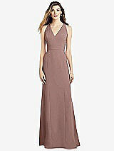 Front View Thumbnail - Sienna V-Neck Keyhole Back Crepe Trumpet Gown