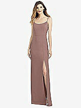 Alt View 1 Thumbnail - Sienna Spaghetti Strap V-Back Crepe Gown with Front Slit