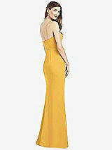 Rear View Thumbnail - NYC Yellow Spaghetti Strap A-line Crepe Dress with Pockets