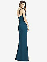 Rear View Thumbnail - Atlantic Blue Spaghetti Strap A-line Crepe Dress with Pockets