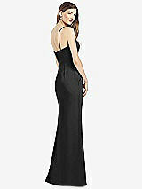 Rear View Thumbnail - Black Spaghetti Strap A-line Crepe Dress with Pockets