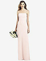 Front View Thumbnail - Blush Spaghetti Strap A-line Crepe Dress with Pockets