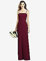 Front View Thumbnail - Cabernet Spaghetti Strap A-line Crepe Dress with Pockets