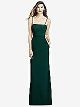 Alt View 1 Thumbnail - Evergreen Spaghetti Strap A-line Crepe Dress with Pockets