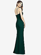 Rear View Thumbnail - Evergreen Spaghetti Strap A-line Crepe Dress with Pockets