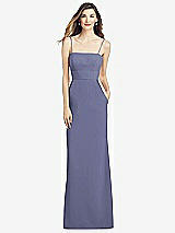 Alt View 1 Thumbnail - French Blue Spaghetti Strap A-line Crepe Dress with Pockets