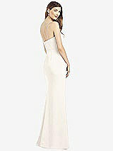 Rear View Thumbnail - Ivory Spaghetti Strap A-line Crepe Dress with Pockets