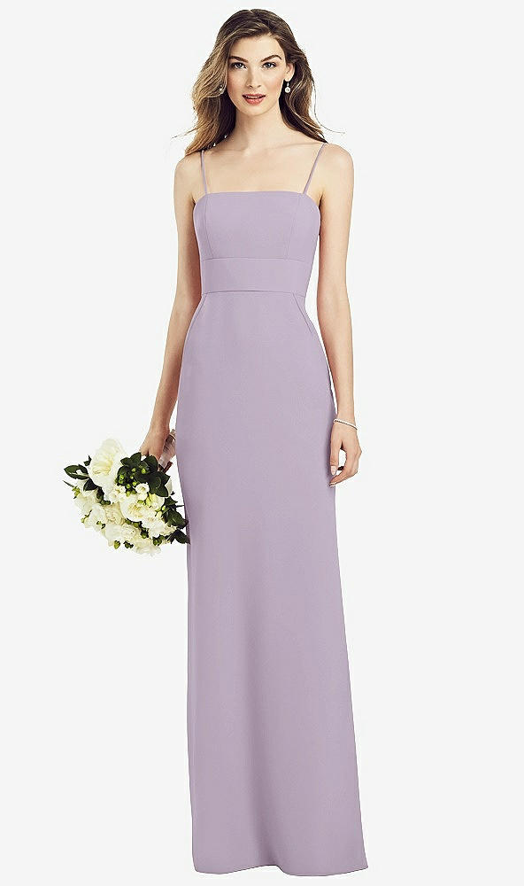 Front View - Lilac Haze Spaghetti Strap A-line Crepe Dress with Pockets