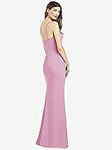 Rear View Thumbnail - Powder Pink Spaghetti Strap A-line Crepe Dress with Pockets