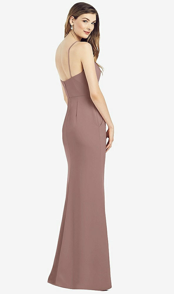 Back View - Sienna Spaghetti Strap A-line Crepe Dress with Pockets