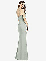 Rear View Thumbnail - Willow Green Spaghetti Strap A-line Crepe Dress with Pockets