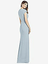Rear View Thumbnail - Mist Cap Sleeve A-line Crepe Gown with Pockets
