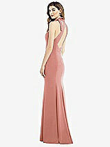 Front View Thumbnail - Desert Rose Bow-Neck Open-Back Trumpet Gown
