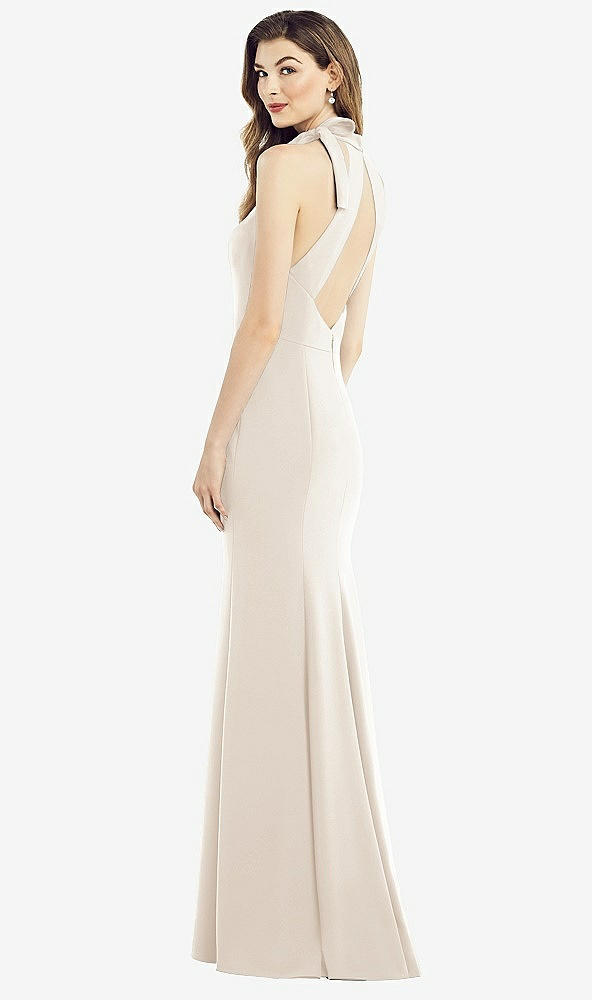 Front View - Oat Bow-Neck Open-Back Trumpet Gown