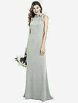 Alt View 1 Thumbnail - Willow Green Bow-Neck Open-Back Trumpet Gown