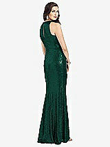 Rear View Thumbnail - Hunter Green Long Sequin Sleeveless Gown with Front Slit
