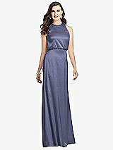 Front View Thumbnail - French Blue Sleeveless Blouson Bodice Trumpet Gown