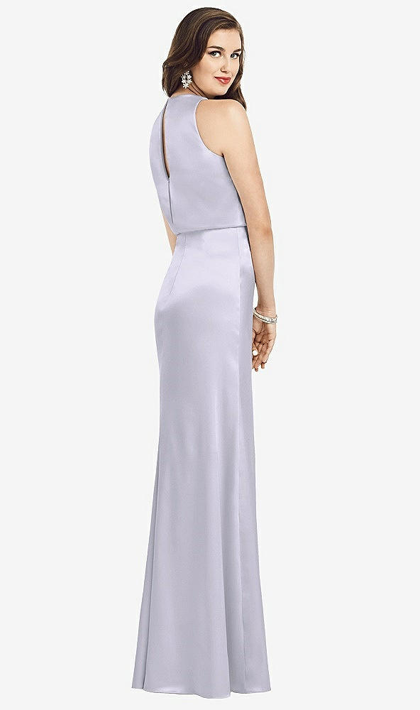 Back View - Silver Dove Sleeveless Blouson Bodice Trumpet Gown