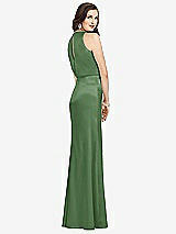 Rear View Thumbnail - Vineyard Green Sleeveless Blouson Bodice Trumpet Gown