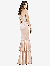 Rear View Thumbnail - Cameo Strapless Tiered Ruffle Trumpet Gown