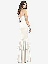 Rear View Thumbnail - Ivory Strapless Tiered Ruffle Trumpet Gown