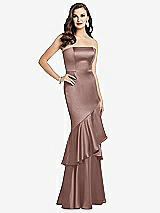 Front View Thumbnail - Sienna Strapless Tiered Ruffle Trumpet Gown