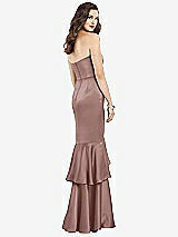 Rear View Thumbnail - Sienna Strapless Tiered Ruffle Trumpet Gown