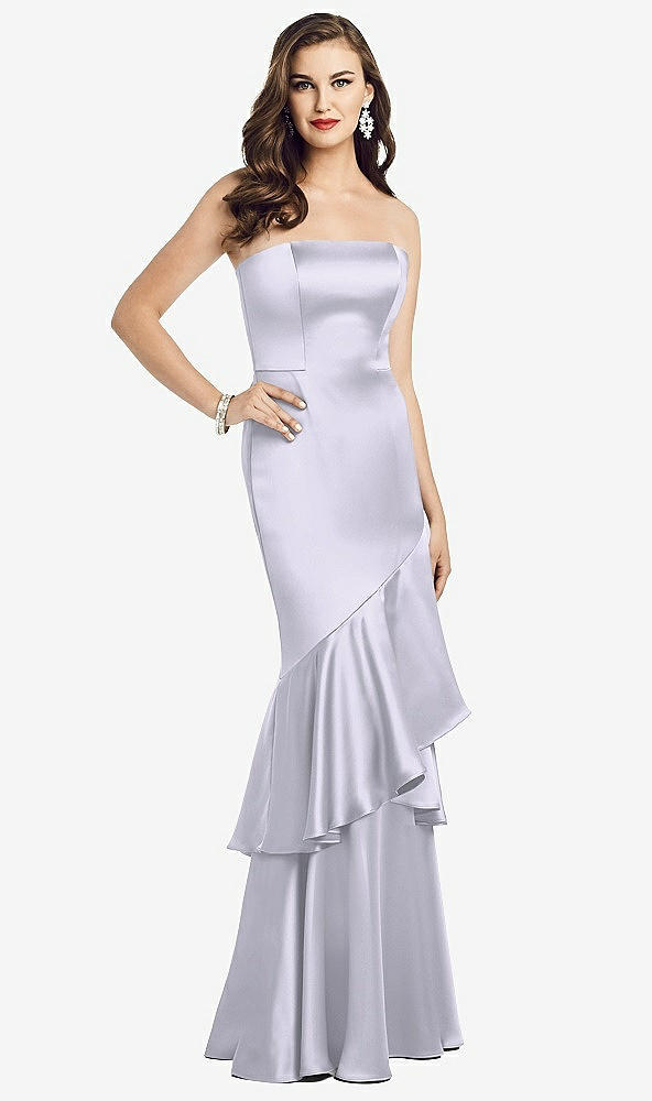 Front View - Silver Dove Strapless Tiered Ruffle Trumpet Gown