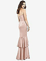 Rear View Thumbnail - Toasted Sugar Strapless Tiered Ruffle Trumpet Gown