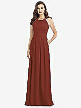 Front View Thumbnail - Auburn Moon Criss Cross Back Crepe Halter Dress with Pockets