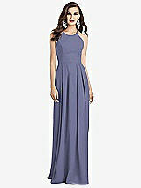 Alt View 1 Thumbnail - French Blue Criss Cross Back Crepe Halter Dress with Pockets