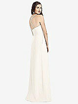 Rear View Thumbnail - Ivory Criss Cross Back Crepe Halter Dress with Pockets
