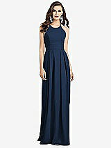 Alt View 1 Thumbnail - Midnight Navy Criss Cross Back Crepe Halter Dress with Pockets