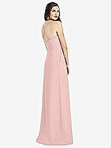 Rear View Thumbnail - Rose - PANTONE Rose Quartz Criss Cross Back Crepe Halter Dress with Pockets