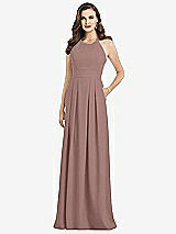 Front View Thumbnail - Sienna Criss Cross Back Crepe Halter Dress with Pockets