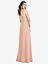 Rear View Thumbnail - Pale Peach Strapless Pleated Skirt Crepe Dress with Pockets