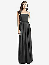 Alt View 1 Thumbnail - Black Strapless Pleated Skirt Crepe Dress with Pockets