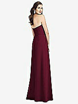 Rear View Thumbnail - Cabernet Strapless Pleated Skirt Crepe Dress with Pockets