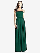 Alt View 1 Thumbnail - Hunter Green Strapless Pleated Skirt Crepe Dress with Pockets