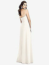 Rear View Thumbnail - Ivory Strapless Pleated Skirt Crepe Dress with Pockets