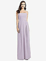 Alt View 1 Thumbnail - Lilac Haze Strapless Pleated Skirt Crepe Dress with Pockets