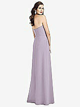 Rear View Thumbnail - Lilac Haze Strapless Pleated Skirt Crepe Dress with Pockets