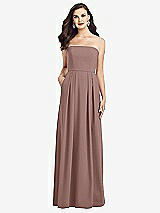 Front View Thumbnail - Sienna Strapless Pleated Skirt Crepe Dress with Pockets