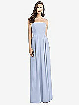 Alt View 1 Thumbnail - Sky Blue Strapless Pleated Skirt Crepe Dress with Pockets