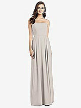 Alt View 1 Thumbnail - Taupe Strapless Pleated Skirt Crepe Dress with Pockets