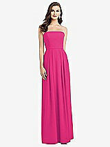 Alt View 1 Thumbnail - Think Pink Strapless Pleated Skirt Crepe Dress with Pockets