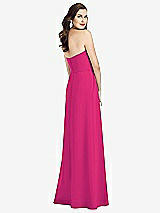 Rear View Thumbnail - Think Pink Strapless Pleated Skirt Crepe Dress with Pockets