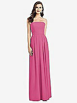 Alt View 1 Thumbnail - Tea Rose Strapless Pleated Skirt Crepe Dress with Pockets
